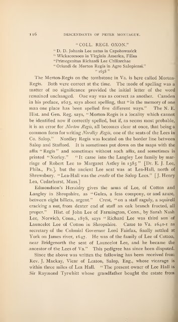 History and genealogy of Peter Montague, of Nansemond and ...