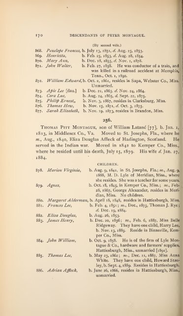 History and genealogy of Peter Montague, of Nansemond and ...