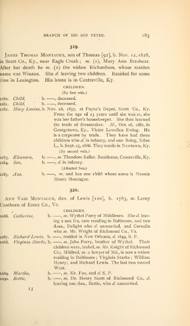 History and genealogy of Peter Montague, of Nansemond and ...