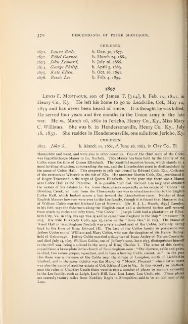 History and genealogy of Peter Montague, of Nansemond and ...