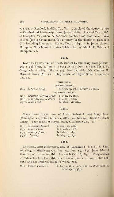 History and genealogy of Peter Montague, of Nansemond and ...