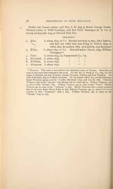 History and genealogy of Peter Montague, of Nansemond and ...