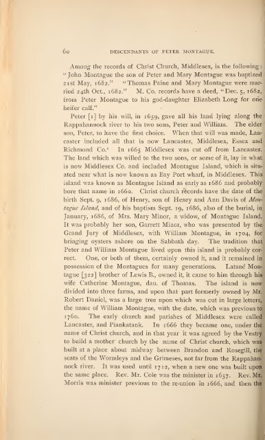 History and genealogy of Peter Montague, of Nansemond and ...