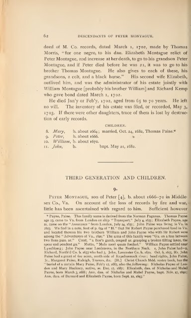 History and genealogy of Peter Montague, of Nansemond and ...