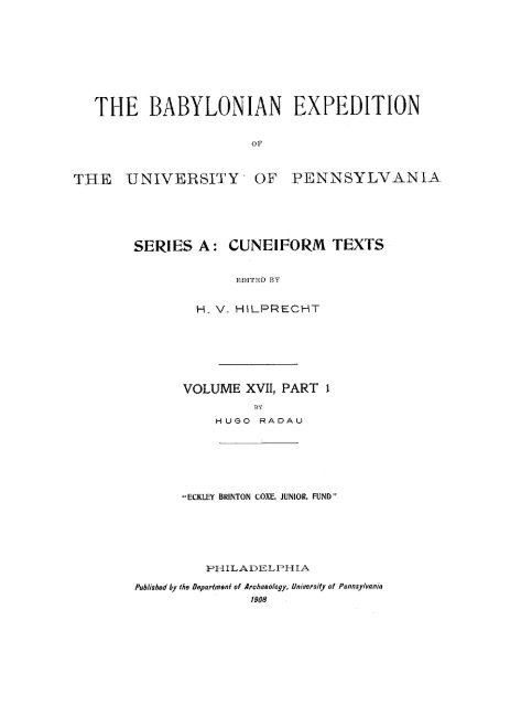 THE BABYLONIAN EXPEDITION