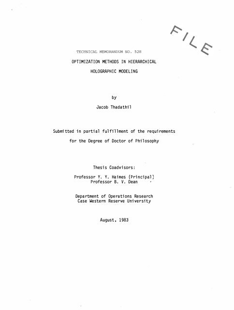 OPTIMIZATION METHODS IN HIERARCHICAL HOLOGRAPHIC