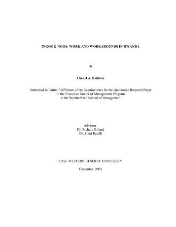 INGOS & NGOS: WORK AND WORKAROUNDS IN RWANDA By ...