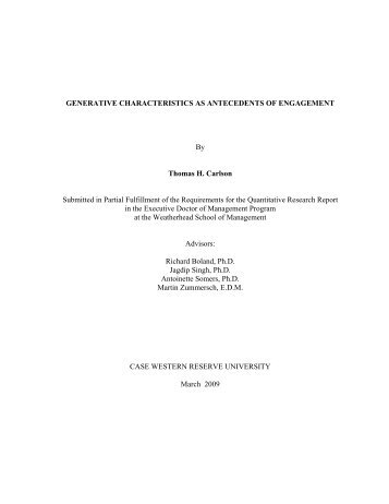 GENERATIVE CHARACTERISTICS AS ANTECEDENTS OF ...