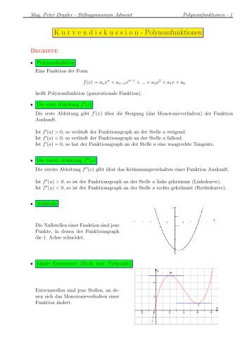 K urvendiskussion - Polynomfunktionen - Stiftsgymnasium Admont