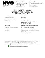 Teen ACTION Program REQUEST FOR PROPOSALS PIN - NYC.gov