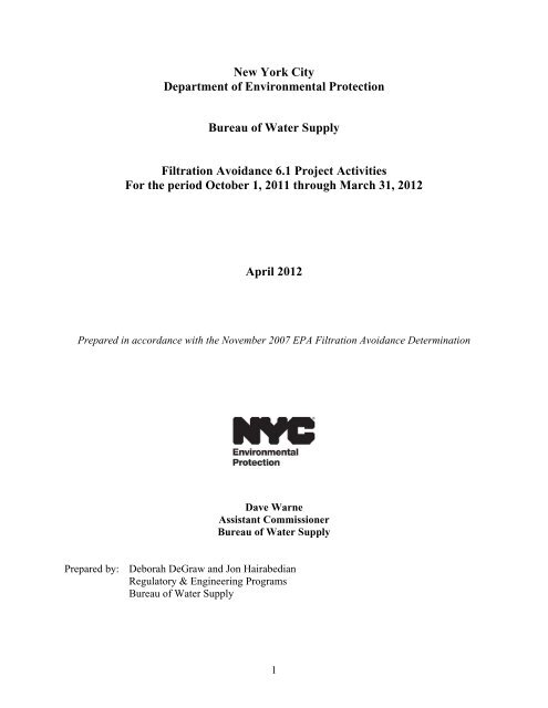 New York City Department of Environmental Protection ... - NYC.gov