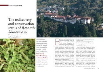 The rediscovery and conservation status of Bazzania bhutanica in ...