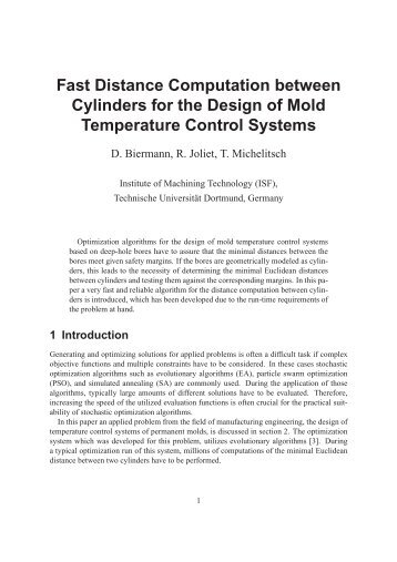 Fast Distance Computation between Cylinders for the Design of ...