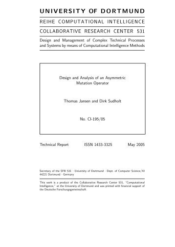 university of dortmund - Sonderforschungsbereich Computational ...