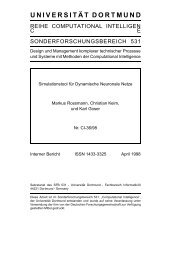 universit¨at dortmund - Sonderforschungsbereich Computational ...