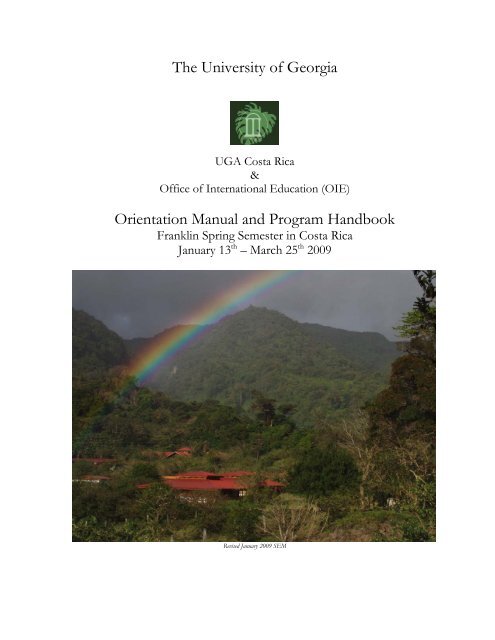 excerpts from costa rica ecology program course handbook