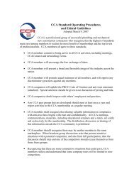 CCA Standard Operating Procedures and Ethical Guidelines