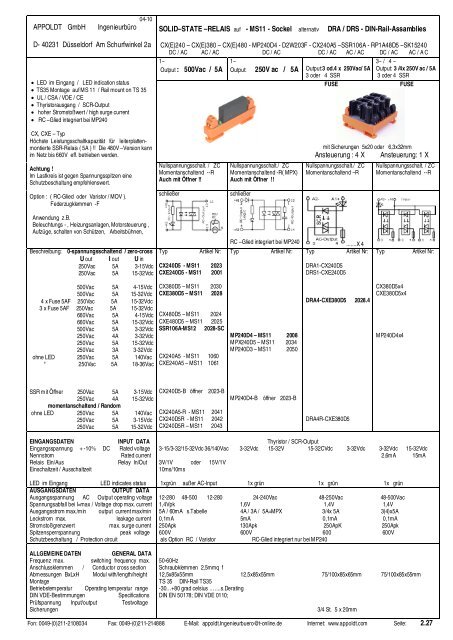 complete Catalog - Appoldt Gmbh