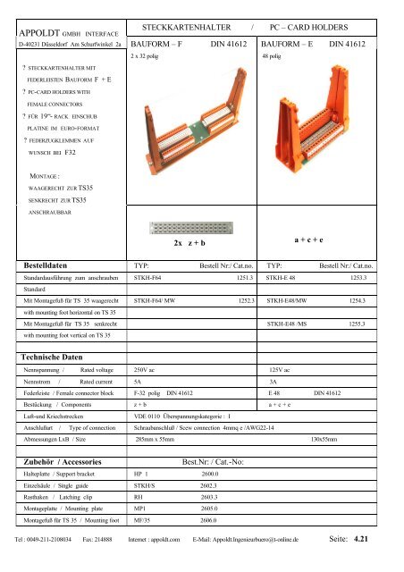 complete Catalog - Appoldt Gmbh