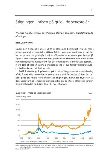 Stigningen i prisen på guld i de seneste år - Danmarks Nationalbank