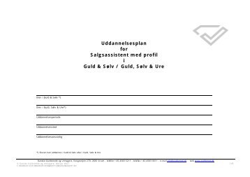 Uddannelsesplan for Salgsassistent med profil i Guld & Sølv / Guld ...