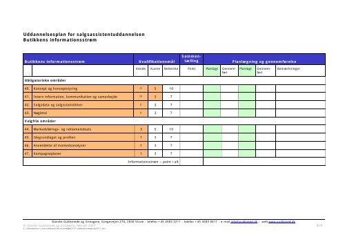 Uddannelsesplan for Salgsassistent med profil i Guld & Sølv / Guld ...