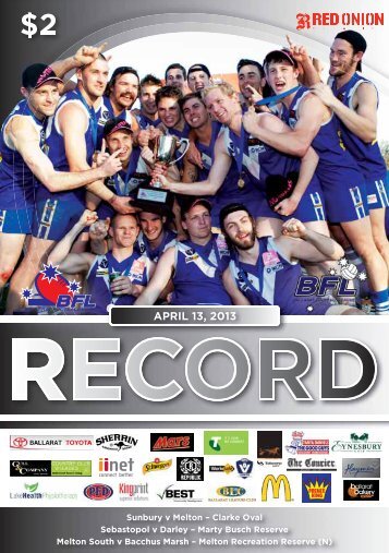 APRIL 13, 2013 - Ballarat Football League