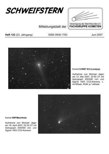 Schweifstern Nr. 122 - Fachgruppe Kometen