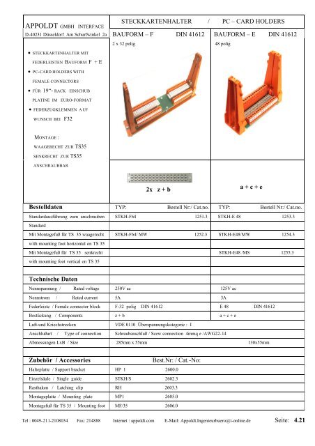 Catalog Card Holders and LWL - Appoldt Gmbh