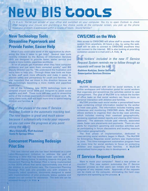 DCFS News Summer Issue (PDF) - Los Angeles County Department ...