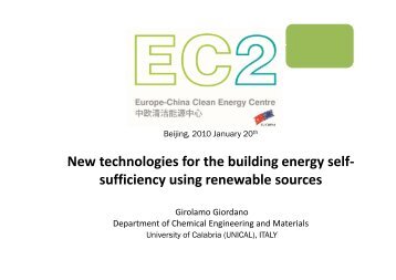 New technologies for the building energy self- sufficiency using ...