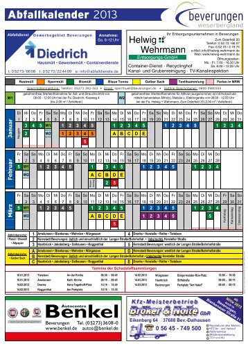 Abfallkalender 2013 - cm city media GmbH