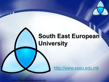 SEE – South Eastern Europe University, Tetovo, FYR Macedonia