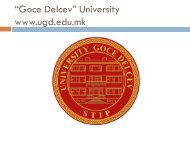 “Goce Delcev” University www.ugd.edu.mk