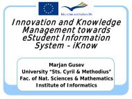 iKnow - University Sts Cyril and Methodius, Faculty of Natural ...