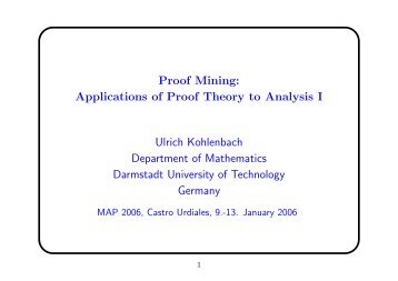 Proof Mining - Mathematics, Algorithms and Proofs