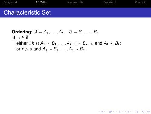 A Characteristic Set Method for Solving Boolean Equations