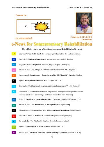 e-News for Somatosensory Rehabilitation 2012, Tome ... - Blog @unifr