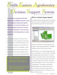 Southeastern Agroforestry Decision Support System - University of ...