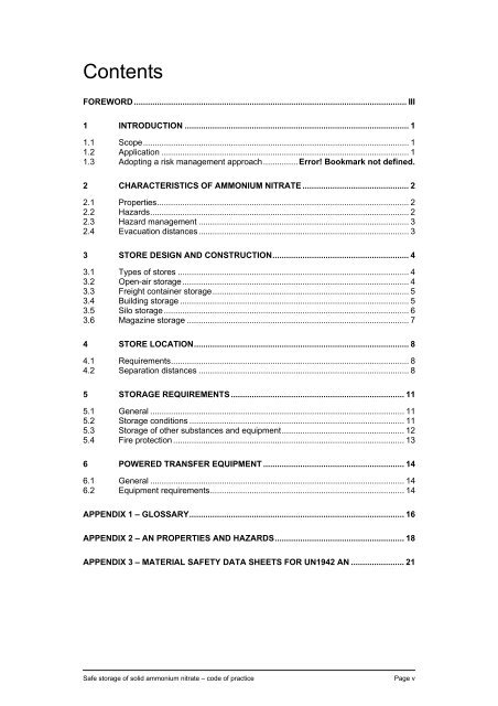 Safe storage of solid ammonium nitrate Code of practice