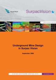 Underground Mine Design in Surpac Vision - Mining and Blasting