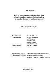 Final Report Role of blast design parameters on ground vibration ...