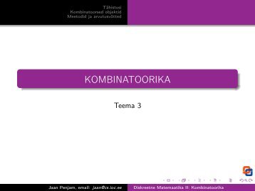 KOMBINATOORIKA - Cs.ioc.ee