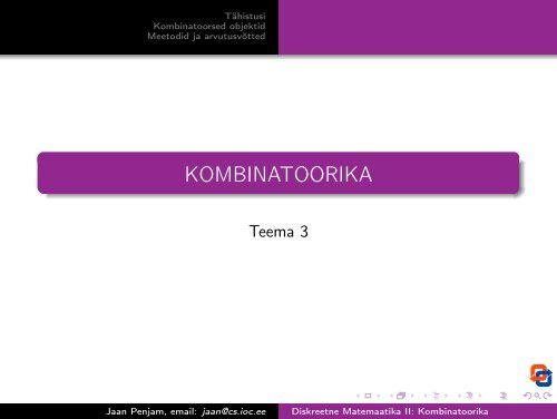 KOMBINATOORIKA - Cs.ioc.ee