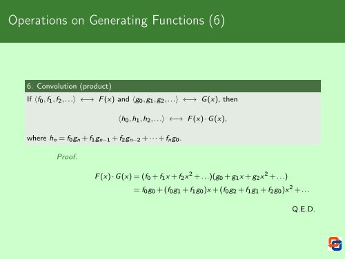 Binomial Coefficients and Generating Functions - Cs.ioc.ee