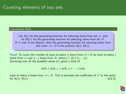 Binomial Coefficients and Generating Functions - Cs.ioc.ee