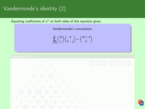 Binomial Coefficients and Generating Functions - Cs.ioc.ee