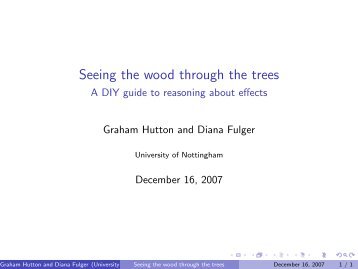Seeing the wood through the trees - Cs.ioc.ee