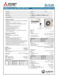 MSY-D36Na & MUY-D36Na - Mitsubishi Electric Cooling & Heating