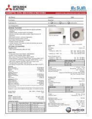 SUbMITTal DaTa: MSZ-D30Na & MUZ-D30Na - Mitsubishi